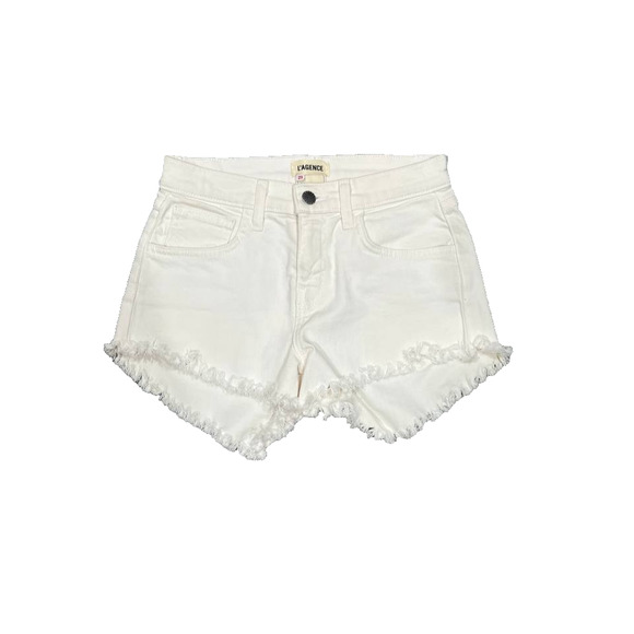 L'AGENCE High Rise Jean Shorts White Sz 23 A004713 - Picture 2 of 9